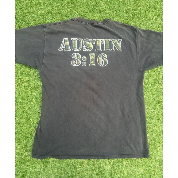 Vintage 1998 WWF Stone Cold Steve Austin 3:16 Camo Face Tee – Men’s XL - Picture 4 of 5